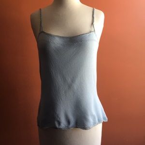 THE LIMITED Soft Blue Silver Strap Blouse L